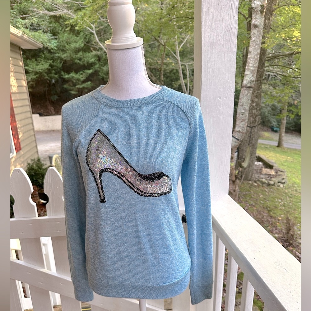 Modern Lux Sequined Pump Design Sweater M FREE SHIP